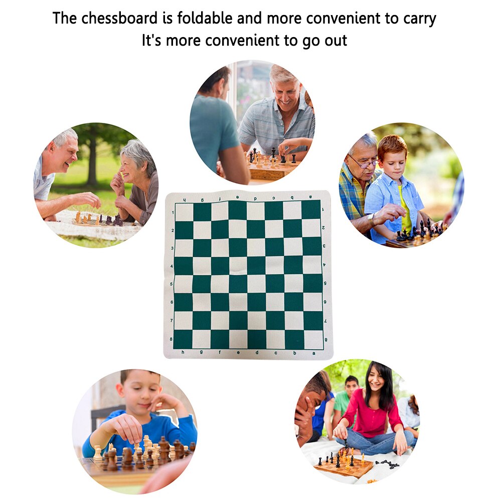 1PC PU Leather Tournament Educational Chess Board Portable Foldable For Children&#39;S Educational Games Chessboard Without chess
