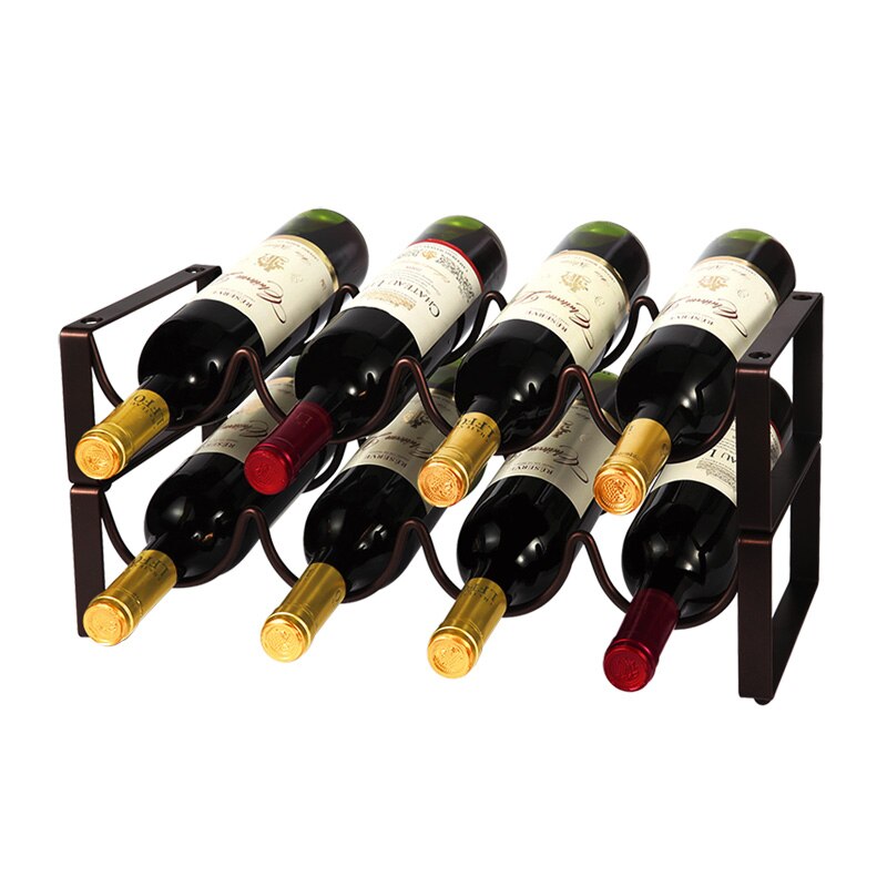 Estante de vino de hierro forjado de acero inoxidable Superimposable de estilo europeo, estante para botellas de vino para el hogar, decoración del gabinete del vino