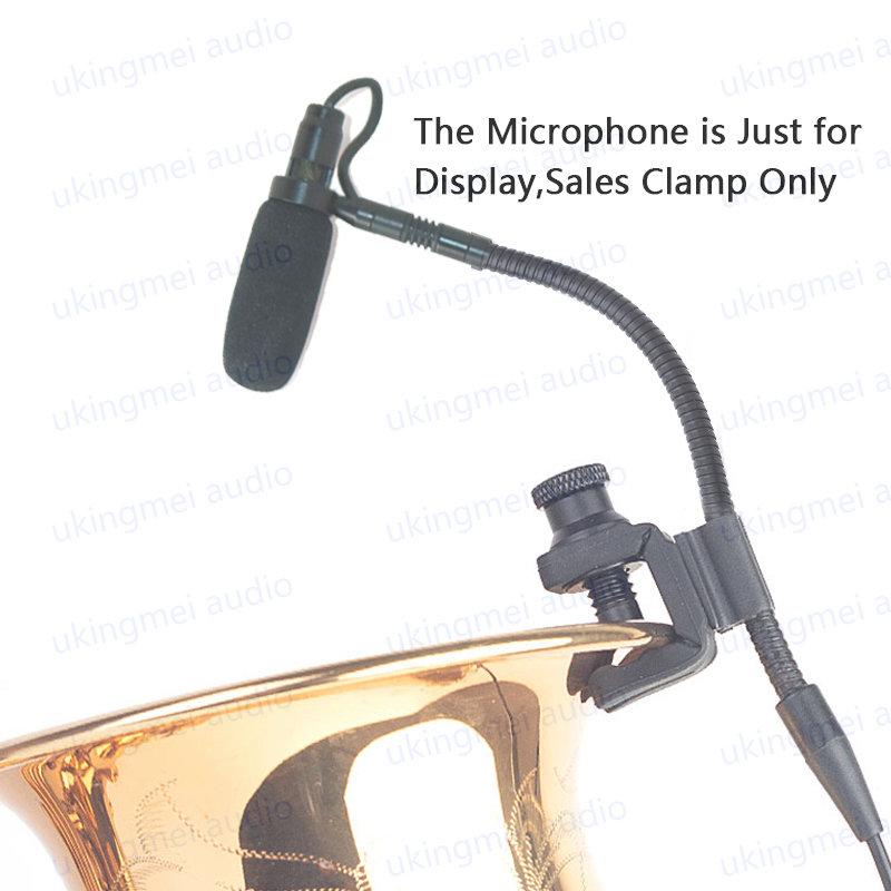 Instrumento condensador microfone universal suporte braçadeira para saxofone violino clarinete baixo violoncelo piano compatível para dpa 4099 microfone: Grey