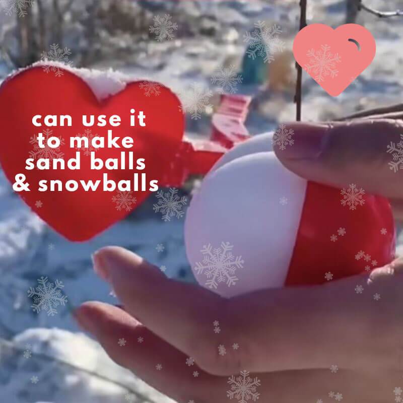 Heart Snowball Maker Winter Plastic Snowball Maker Clip Kids Outdoor Sand Snow Ball Mold Toys Fight Clip Toy