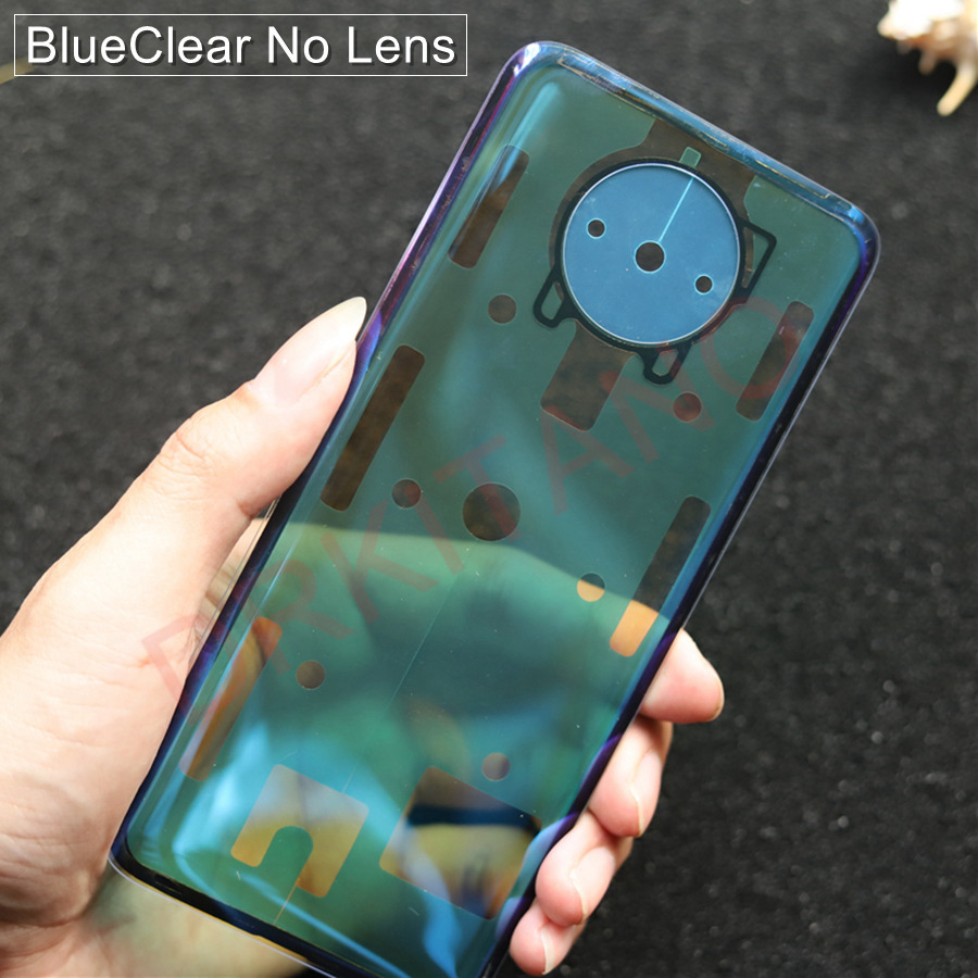 Transparente glasrückseite für xiaomi poco  f2 pro, akkudeckel, gehäuseabdeckung für poco  f2 pro: Blueclear ohne linse
