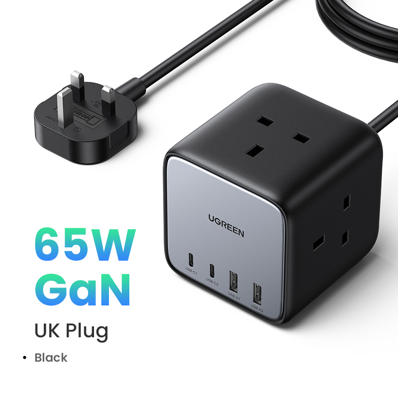 Ugreen 65w gan-oplader, desktop laadstation, usb-c stekkerdoos, snellader voor laptop, macbook, iphone 17 16 android-telefoon: Default Title
