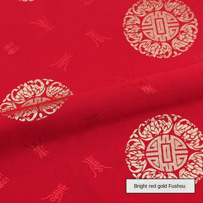 Kinesisk silke imitation brokade jacquard stof stof cheongsam kostume formel kjole materiale hylster tøjpose diy klud: 1
