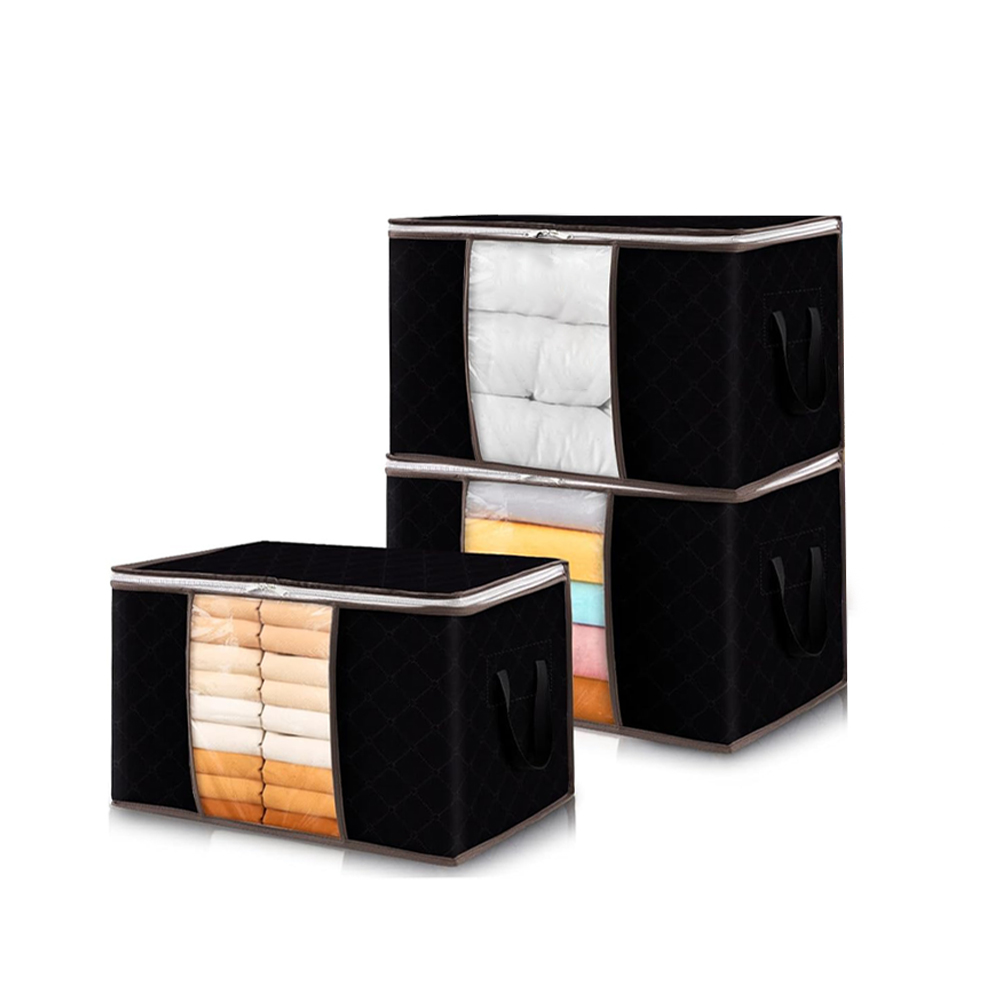 Clothes Storage, Foldable Thick Fabric Blanket Storage Bags, Storage Containers for Organizing Bedroom, Closet, Comforter: green