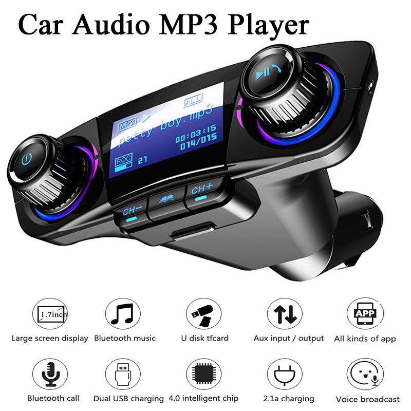 FM Transmitter Aux Modulator BT06 Bluetooth 4.0 Car Audio MP3 Player Hands-Free Car Kit Wireless Radio Audio Adapter Charger