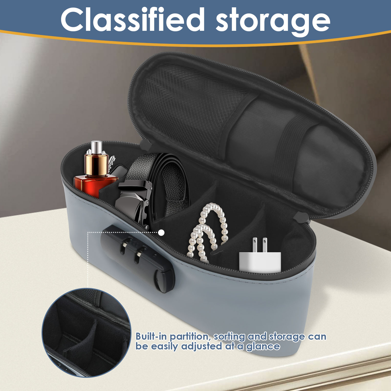 Afsluitbare opslag Speelgoedtas Waterdichte draagbare slijtvaste doos PU Elektronica Organizer Pouch Reisaccessoires te sorteren