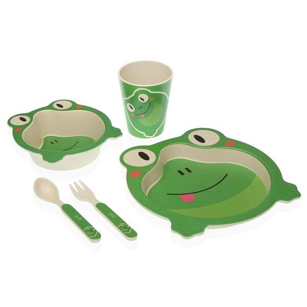 Set de Vajilla Fibra de Bambú Infantil Rana (5 pcs)