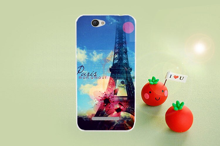 TPU painted Case For Wileyfox Spark / Spark+ Case colorful patterns Flowers animal and Eiffel Towers Phone Cover: C063