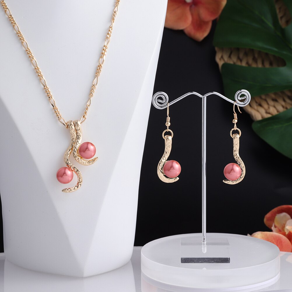 Schmucksets mit bunten perlen, anhängern, ohrringen und halsketten von coco hawaiian pearl – perfekt für damen, partys und hochzeiten.: Zh0540 gospk