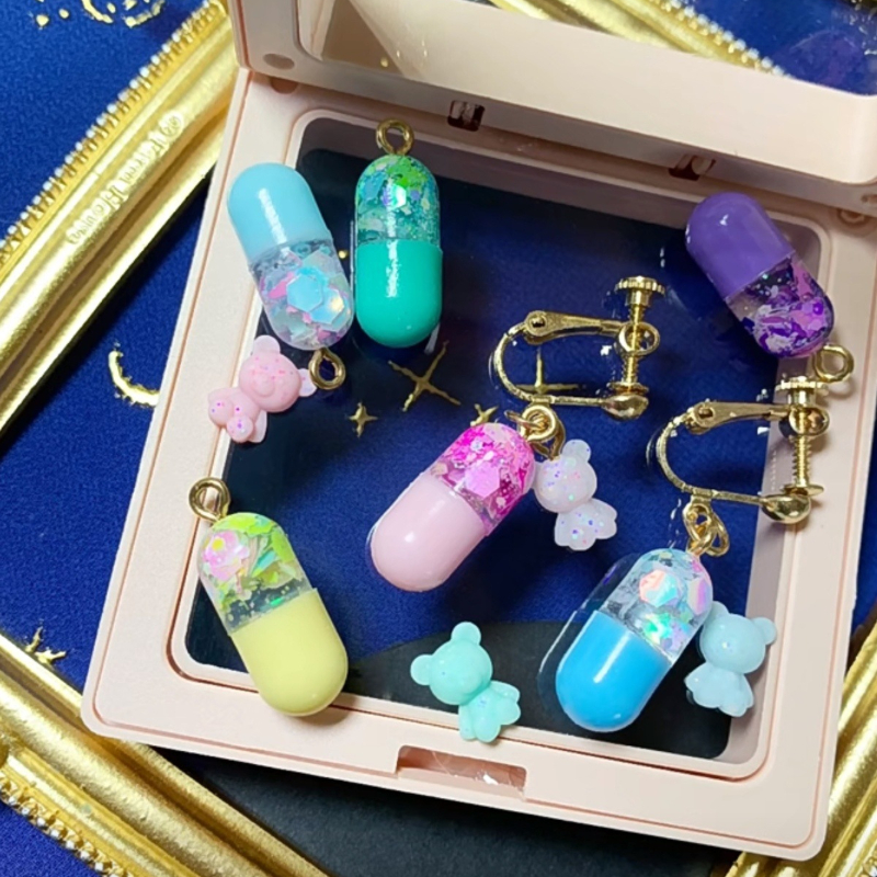 Molde de resina Epoxy de silicona con forma de pastillas planas, moldes de resina, molde de joyería de silicona Uv, molde para pendientes