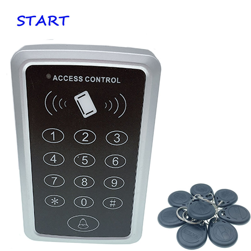 +10 rfid tag+RFID Proximity Card Access Control System RFID/EM Keypad Card Access Control Door Opener