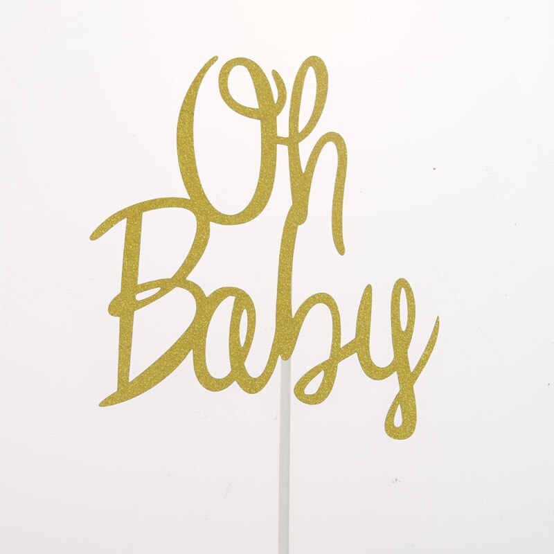 Banderas para pastel Cupcake Topper Toppers rotar la noria Feliz cumpleaños Boda nupcial envoltorio de pastel hornear decoración DIY bandera: oh baby