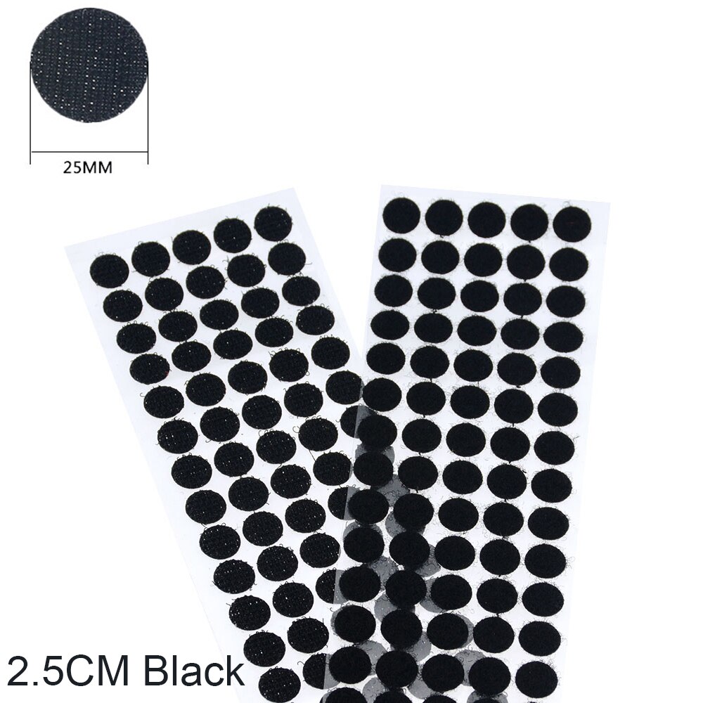 100Pair 20-30MM Velcros Adhesive Self Adhesive Fastener Tape Hooks and Loops Magic Tape Dots Sticker Nylon Home Klitterband Glue: 2.5CM Black