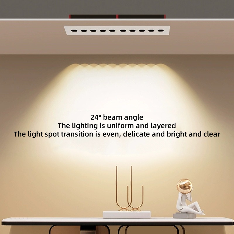 Ingebouwde ledstrip anti-glare spotlight 5heads 10W 10heads 20W 15heads 30W 20heads 40W minimalistische lijnlicht woonkamer 60-260V