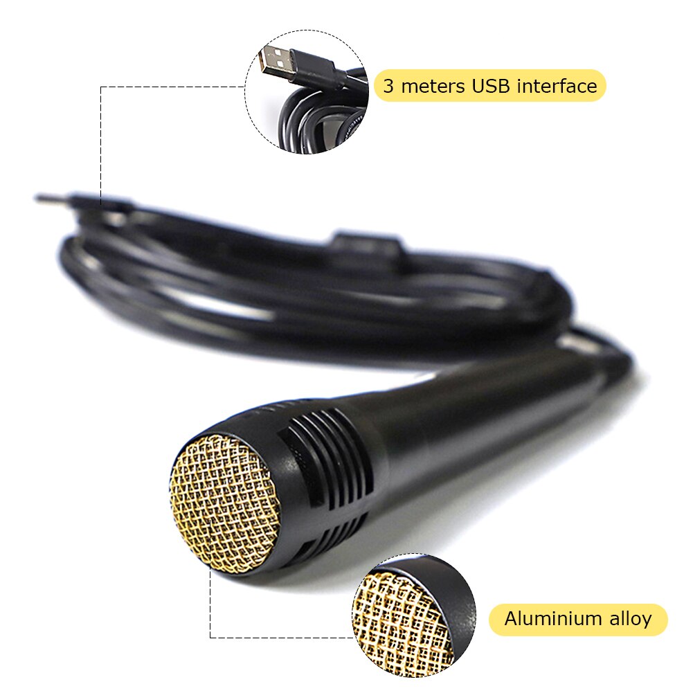 3m USB Wired Gaming Microphone Mic for Nintendo Switch Wii Xbox PS5 PS4 PC Game Controller Computer Accessories