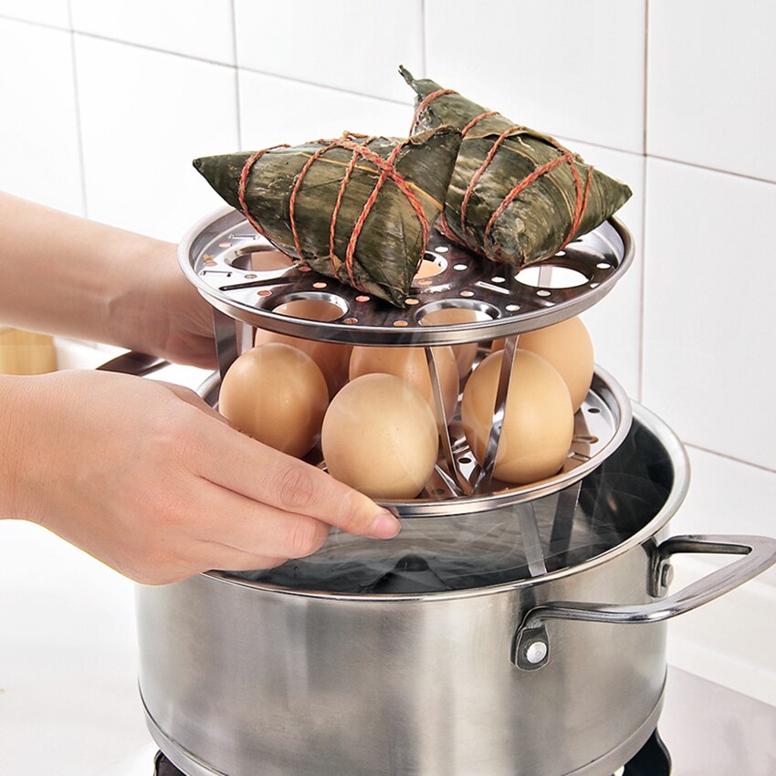 Stainless Steel Food Basket Stand Instant Pot Stackable Egg Vegetable Pressure Cooker Steam Holder Steaming Divider Steamer Rack