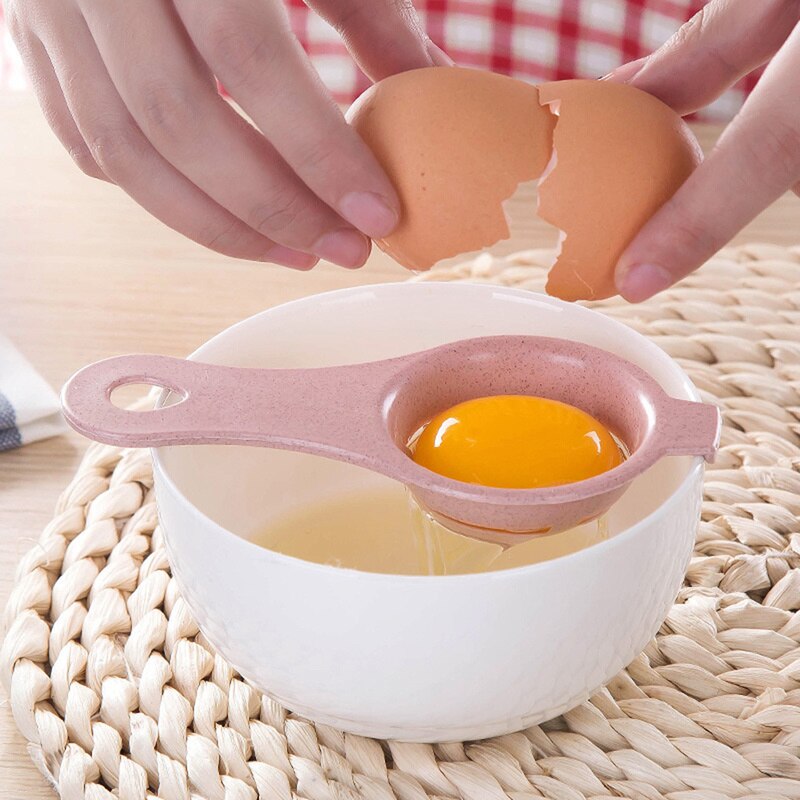 1pc hvit eggeplomme sikting hjemmekjøkken kokk servering 13*6cm plast egg separator matlaging duppeditt kjøkken tilbehør