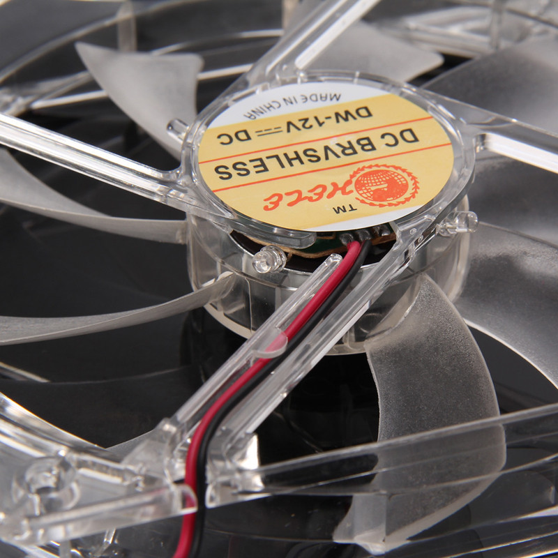 4pin 1800 PRM Hydraulic Bearing Case Fan Red Quad 4-LED Light Neon Clear 120mm PC Computer Case Cooling Fan Mod