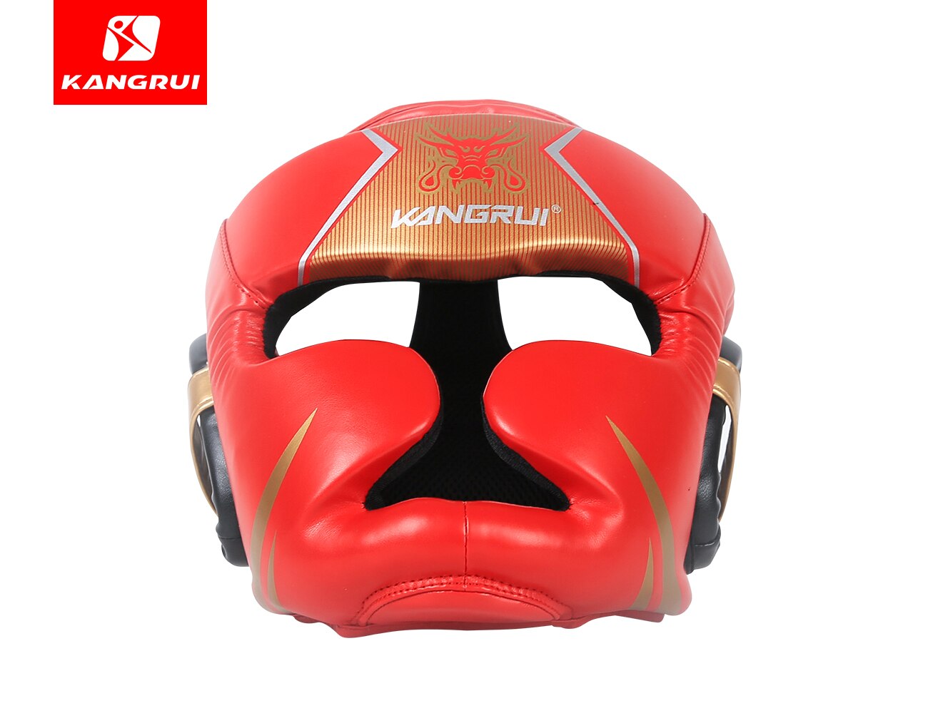 Casque de boxe MMA en Faux cuir, pour l'entraînement, Kickboxing, karaté, Taekwondo, pour hommes et femmes, pour enfants, Muay Thai Free Fight: Rouge / L