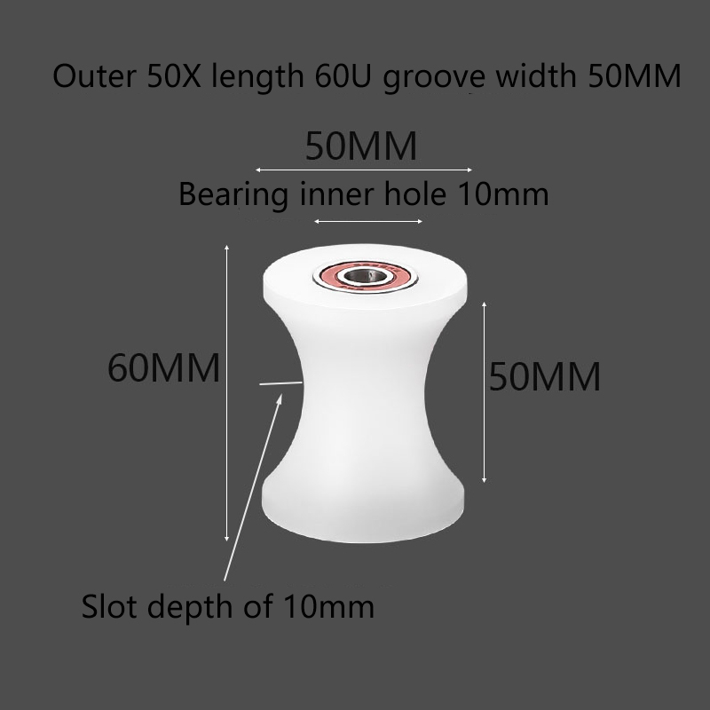 1Pcs Nylon U-groove Bearing Roller Track Wheel Guide Roller Support Roller Door Window Sliding Door Mechanical Pulley: Ivory