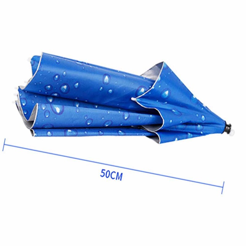 Paraplyhatt Sølv 80cm - Vanntett, Anti-UV, Solbeskyttelse for Fiske og Camping