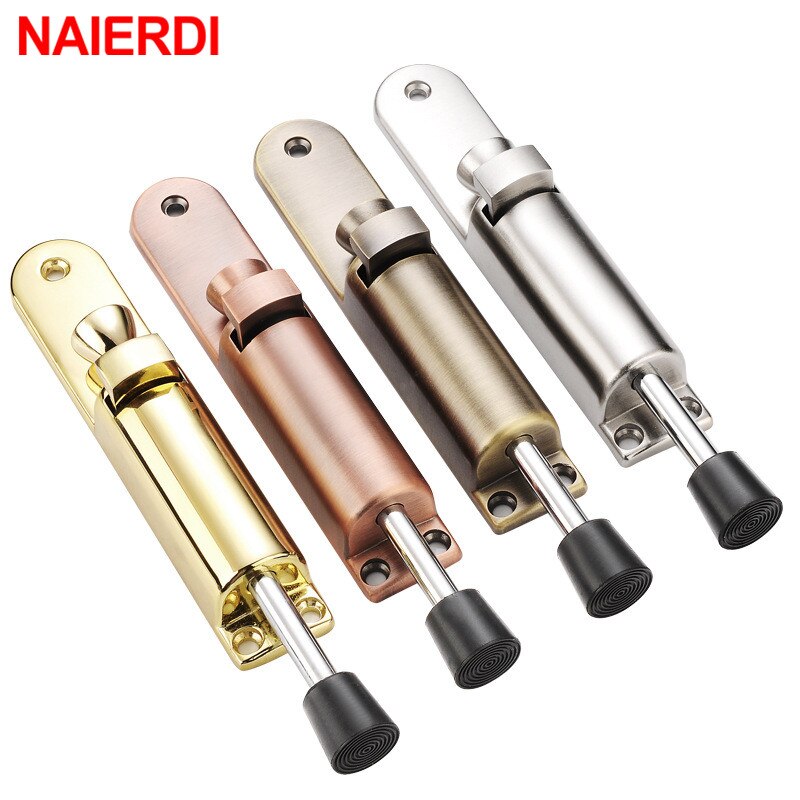 NAIERDI Zinc Alloy Adjustable Door Stopper Foot-operated Lever Door Stops Bronze Door Holder Hardware Door Buffer Fittings