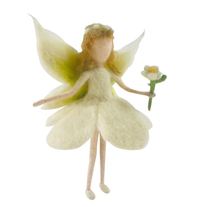 Flower Fairy Needle Felting Kits, Elf Felting Supplies, for Mom, Grandma, Video Instruction for Beginner, Height 10cm (4"): C
