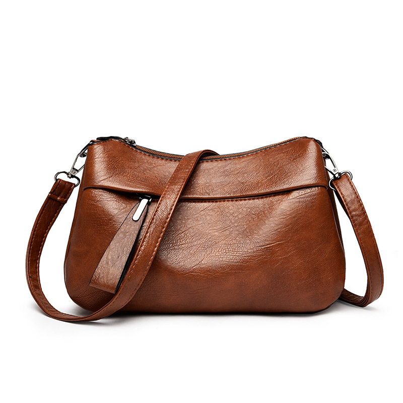 Damesschoudertas Mode-Sfeer Crossbody Messenger-Tas Voor Dames Met Grote Capaciteit, Zachte Leren Tas Voor Moederhandtas