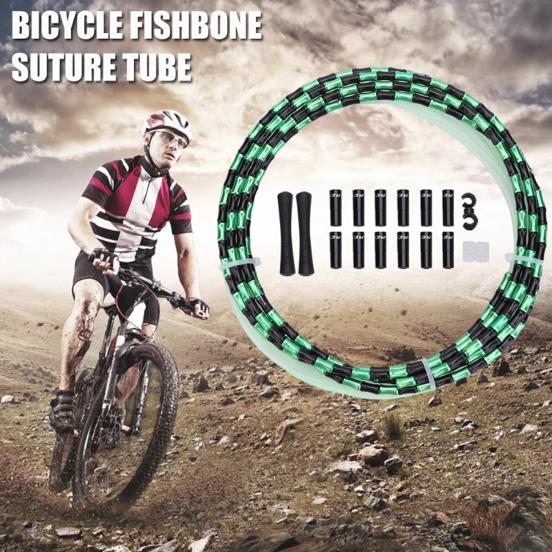 Bicycle Fishbone Line Aluminum Alloy MTB Bamboo Shaped Pipe Cable Tube Bike DIY Modification Parts Accessories