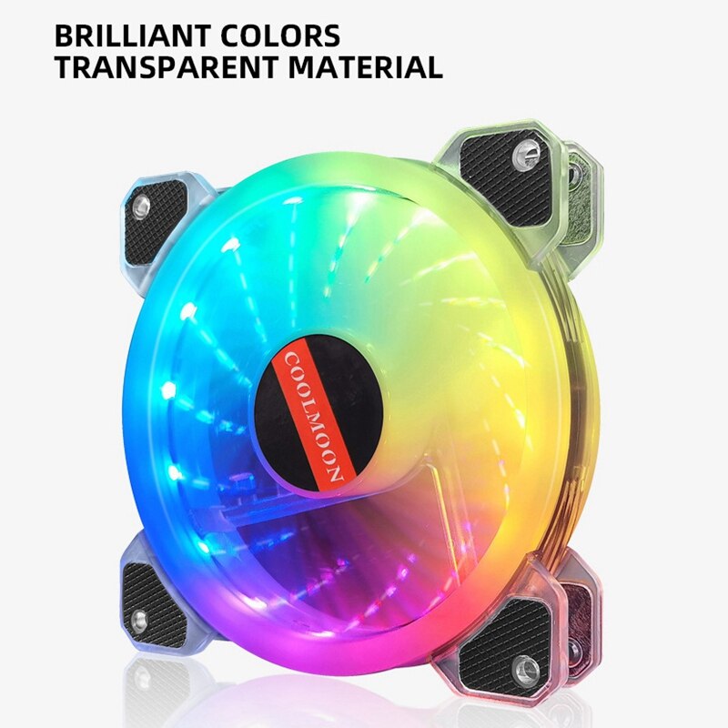 COOLMOON Computer Chassis Cooling Fan, 12cm Chassis Fan RGB Mute Computer Chassis Cooling Fan CPU Chassis Fan(5PCS)
