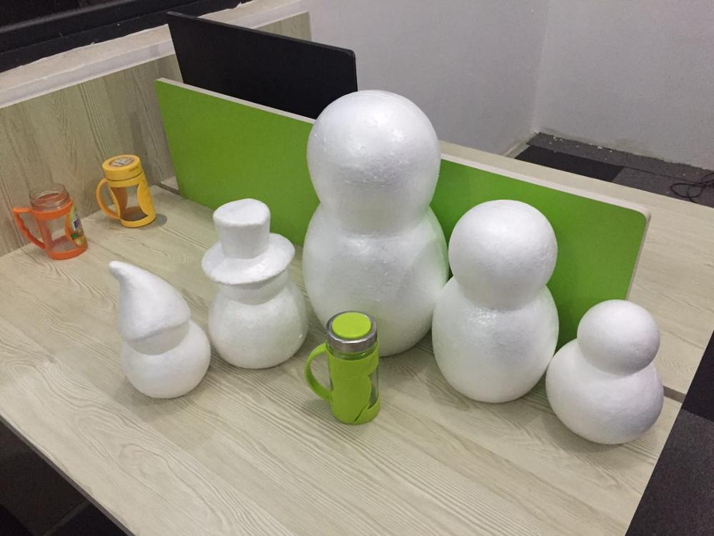 Polystyreen Piepschuim Schuim sneeuwpop model kan sneeuwpop scène props model door hand in Kerst winter DIY materialen vele maten