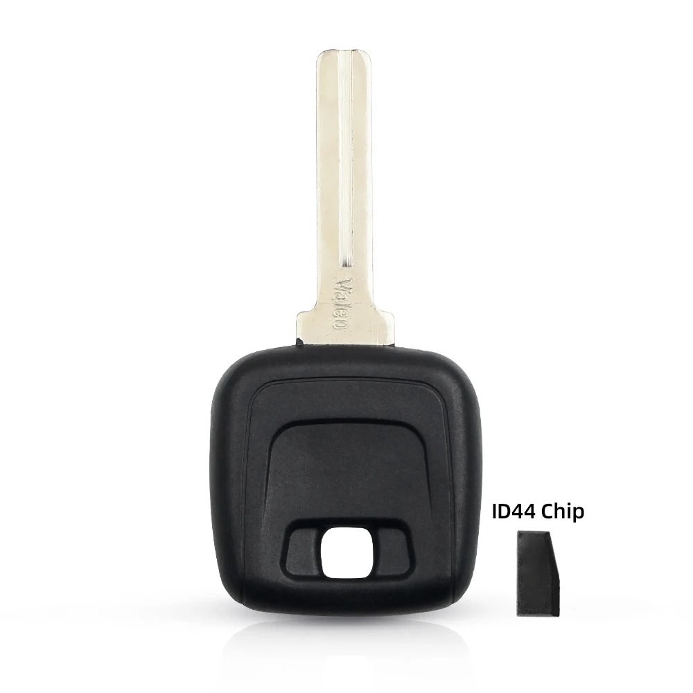 KEYYOU-carcasa para llave de coche, funda carcasa para Volvo S40 V40 D30 S60 S80 XC90 XC60 con Chip ID48/ID44 NE66 HU56R Blade: Gris