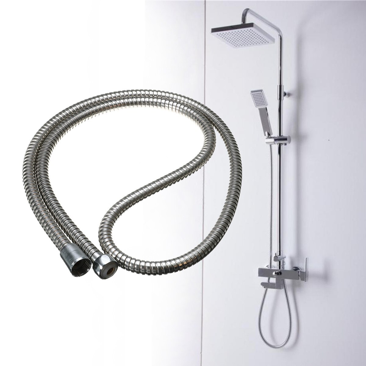 1.5 m Flexibele Doucheslang Extension Rvs Chrome Sanitair Slangen Zachte Buizen Badkamer Heater Water Hoofd Pijp Connector