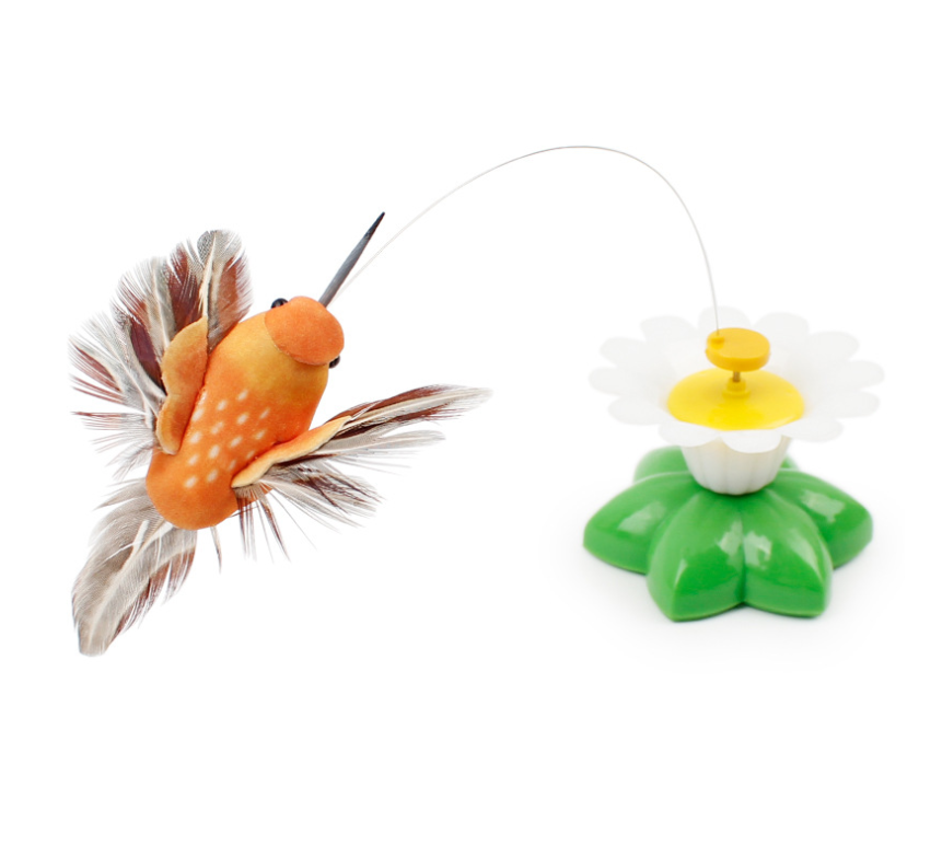 Jouet rotatif électrique automatique pour chat, en plastique, coloré, papillon, oiseau, Animal de compagnie, amusant, chien, chaton, jeux d&#39;entraînement interactifs