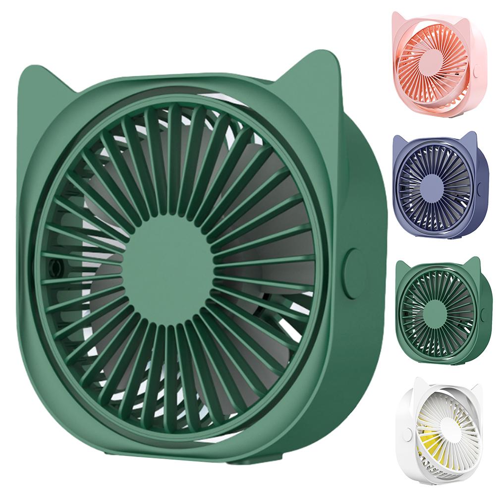 Rotatable USB Desktop Fan Cats Ears Portable Mini Fan Quiet USB Powered Desktop Cooling Fan for Home Office Air Cooling Fan