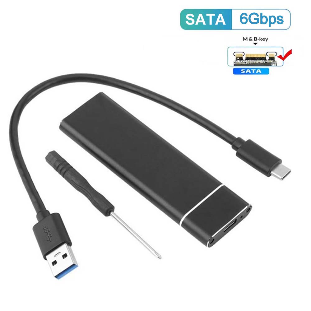 Dual Protocol M2 SSD Case M.2 NVMe SATA SSD Enclosure Adapter 10Gbps USB 3.1 Type C External Enclosure Supports M And B&M Keys
