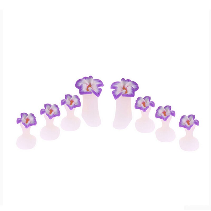 Séparateur d'orteils en Silicone pour Nail Art, 8, pièces/ensemble motifs fleur, cœur, séparateur d'orteils, bricolage, outils de soins des ongles: Bourgogne