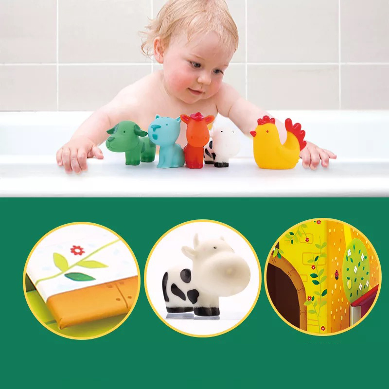 12Pcs Stapelen Cubes Sets 6 Kartonnen Huizen & 6 PVC Animal Kids Baby Stapelen Blokken Voorschoolse Vroege Educatief Speelgoed