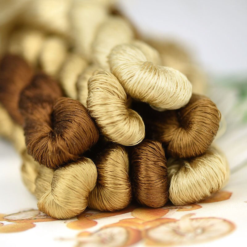 Zijde Borduurgaren/100% Zijden Draad/Hand Borduren Borduren Kruissteek/Zand Geel/8 Zuivere Kleuren