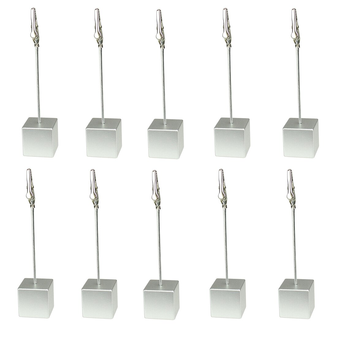 Juego de 10 piezas de herramientas de modelado de Clip de cocodrilo de Metal con Base de plástico-juegos de herramientas de construcción de modelo negro de forma cuadrada: Silver