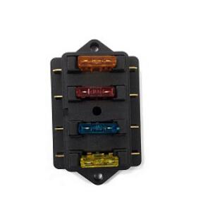 Fuse Holder Box 4 Way Car Vehicle Circuit Automotive Blade Fuse Box With 5A 10A 15A 20A Fuse For Auto Car Boat Marine Trike