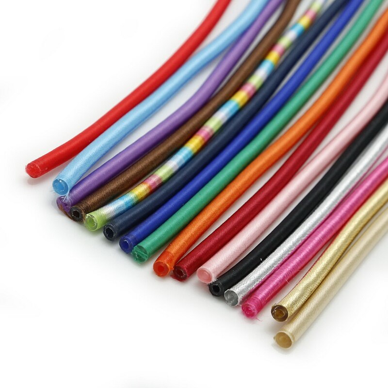 Product Zijde Sieraden Koord met Holle Rubber voor Sieraden Maken DIY Craft Accessoires Nceklace Armband Bevindingen 45 cm/lot