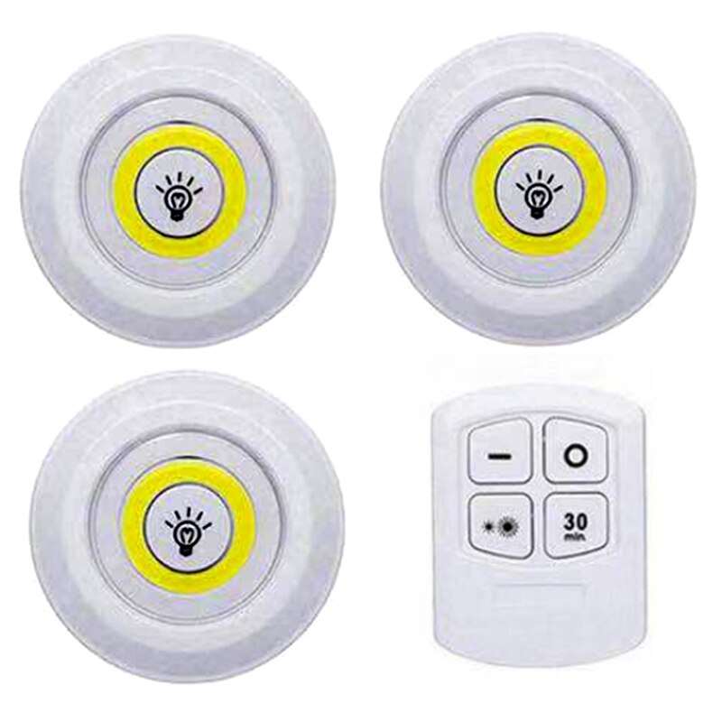 Dimmable LED Under Cabinet Night Light with Remote Control Battery Operated LED Closets Lights for Wardrobe Bathroom lighting