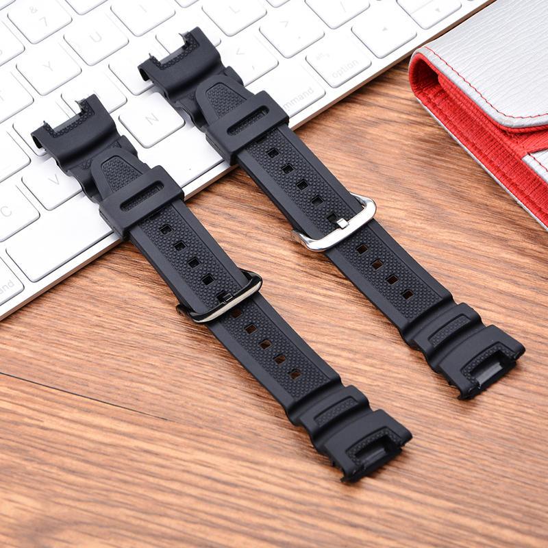 Hangrui Silicone strap For Casio SGW-100 Smart watch Waterproof Black Wristbands stainless steel buckle Wriststrap women men