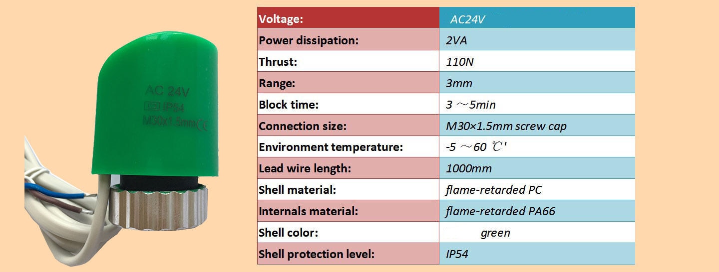 24V NC Normally close Thermal Electric Actuator for Manifold radiator heating valve underfloor heating room radiant thermostat