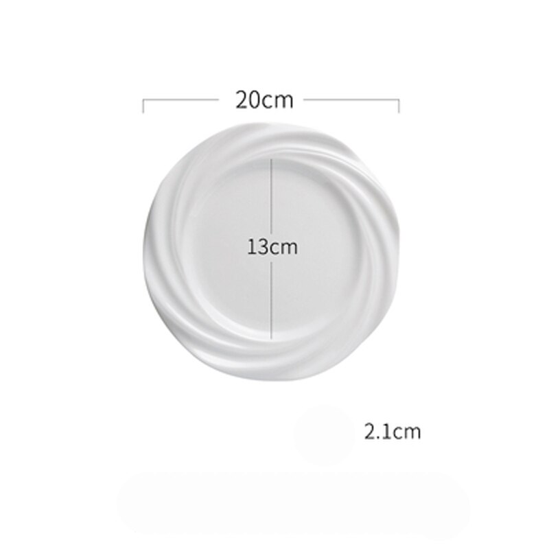 Zuiver Wit Westerse Diner Plaat Pasta Plaat Ontbijt Plaat Keramische Schijf Thuis Schotel Plaat Restaurant Dessertbord Creatieve Snack: A