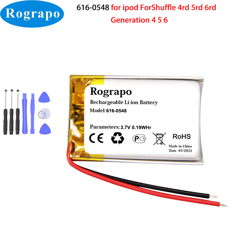 Nowa bateria odtwarzacza 3,7 V 616-0548 0,19 Whr do ipoda Shuffle 4. 5. 6. generacji 4 5 6 z narzędziem