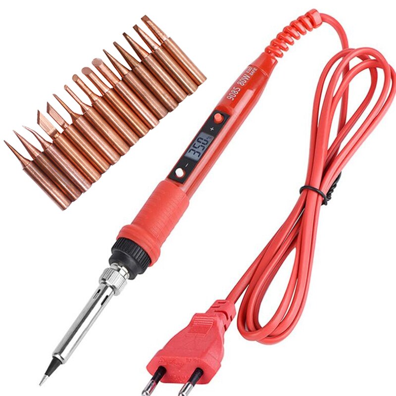 220V EU 80W Soldering Iron LCD Digital Display Temperature Adjustabl Electric Solder Iron Set Welding Rework Station Repair Kit: G