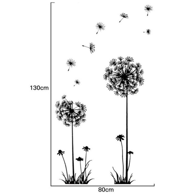 Muursticker Black Pvc Paardebloem Bloem Muurstickers Boom Grote Removab Muurstickers Etiqueta Da Parede