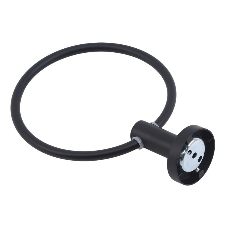 Black Towel Holder Ring Round Wall Mounted Bathing Towel Rack Stainless Steel Kitchen Bathroom Towel Robe Organizer Accessories